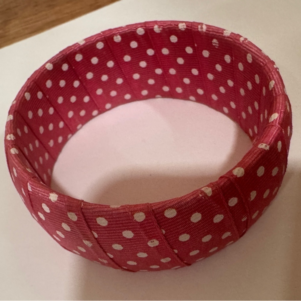 Pink Polka Dot Bangle Bracelet​​​​